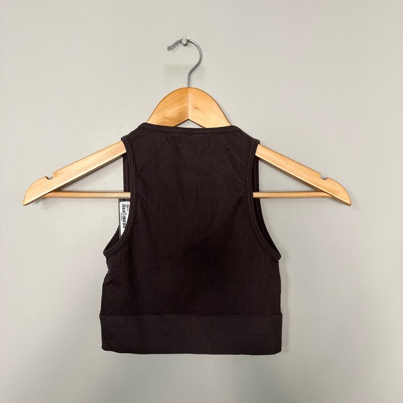 Skims Stretch Rib High Neck Bra - Soot - Picture 9 of 10